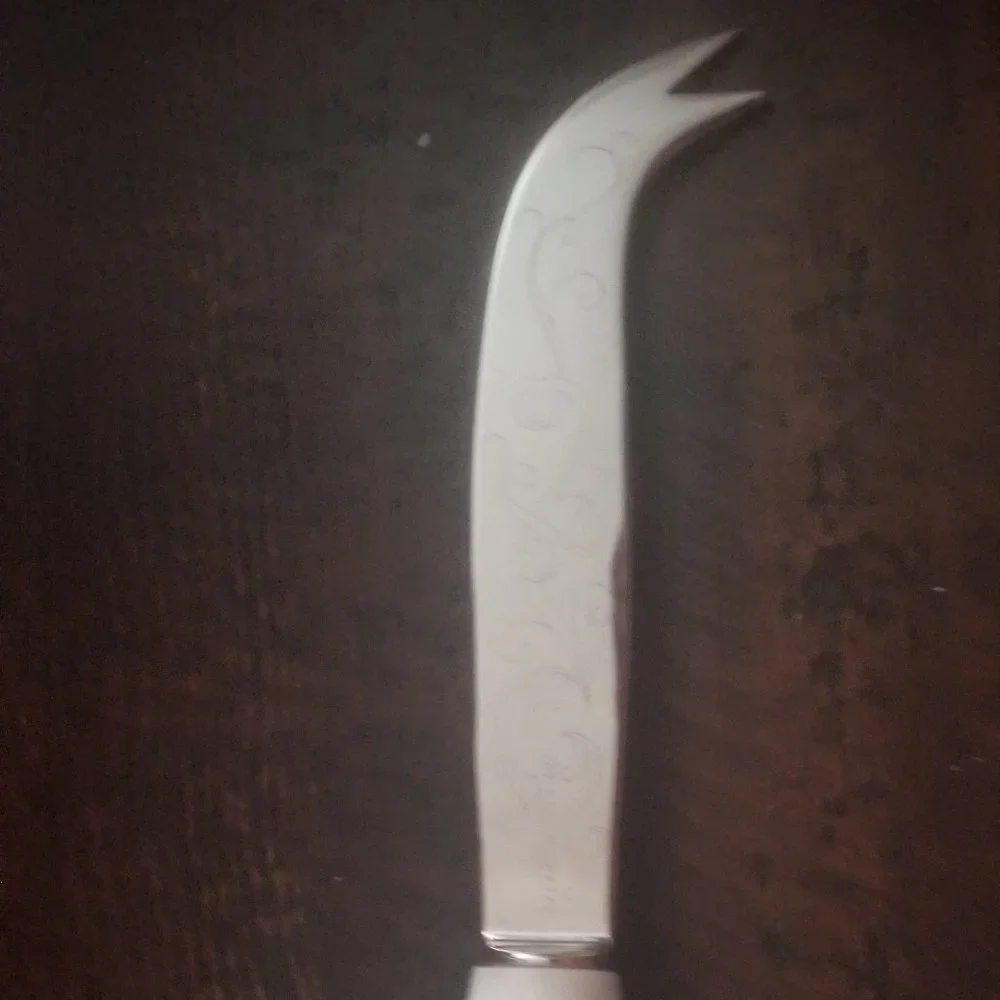 WOW RARE JAY STRONGWATER MODERN WHITE MARBLE CHEESE SERVING BUTTER SILVER KNIFE